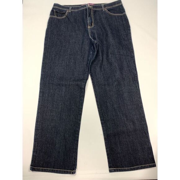 Gloria Vanderbilt Denim - Gloria Vanderbilt Amanda Women's Straight Wide Leg Cotton Stretch Blue Size 16P